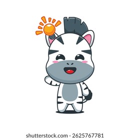 Nette Zebra Cartoon Vektorgrafik erhalten eine Idee 