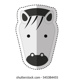 cute zebra character icon vector illustration design