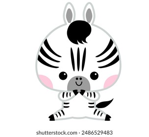 Cute zebra character illustration for toddlers