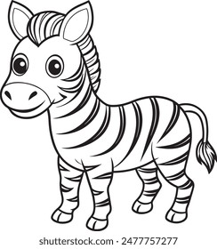 Cute Zebra coloring page character for Kids' Activities