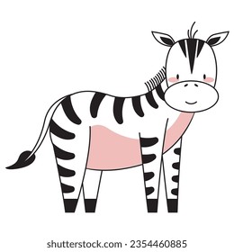 cute zebra design over white