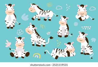 cute zebra element object for kid design