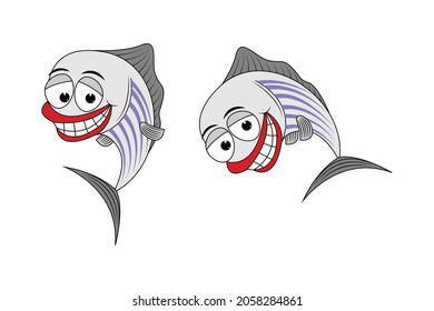 Cute Zebra Fish Cartoon Illustration