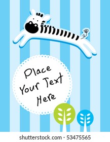 cute zebra greeting tag