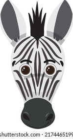 Cabeza de cebra ligera en ilustración de estilo plano