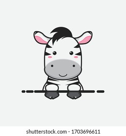 El perfil de la cabeza de cebra corta se aísla contra un fondo blanco. Ilustraciones vectoriales para decoración y diseño, tarjetas, carteles, telas, para niños y más.