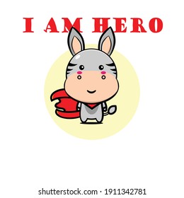 Cute zebra Hero Illustration Design