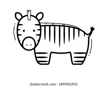 Cute zebra icon on white background