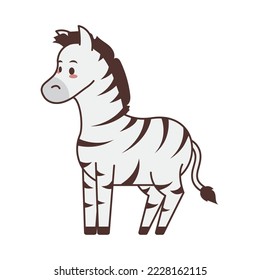 süßes Zebra-Symbol auf weißem Hintergrund