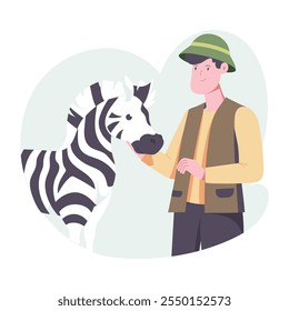 Ilustração de zebra bonito em estilo plano