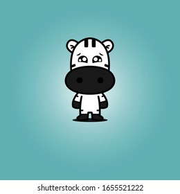 CUTE ZEBRA MASCOT VECTOR DESIGN