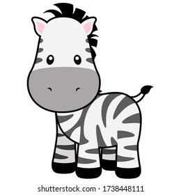 Cute Zebra Outline Vector Illustration On Stock Vector (Royalty Free ...