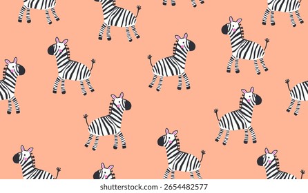 Cute zebra pattern background vector design
