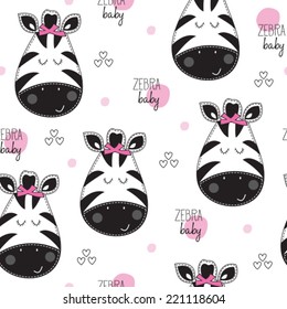 cute zebra pattern vector illustration