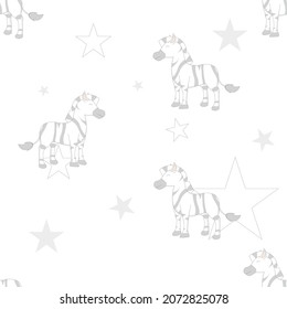 Patrón transparente de cebra. Fondo animal. Ilustración vectorial.