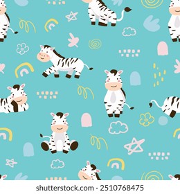 cute zebra seamless pattern for tile,fabric kid design 