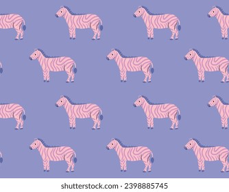 Cute Zebra Seamless pattern with cute wild animals childish. Animals safari , Design for fashion , fabric, textile, wallpaper , wrapping and all prints