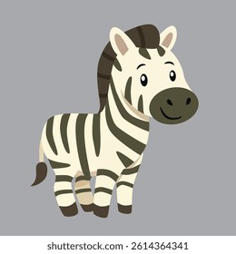 cute zebra with stripes holding legs together