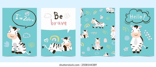 cute zebra template background for a4 vertical design