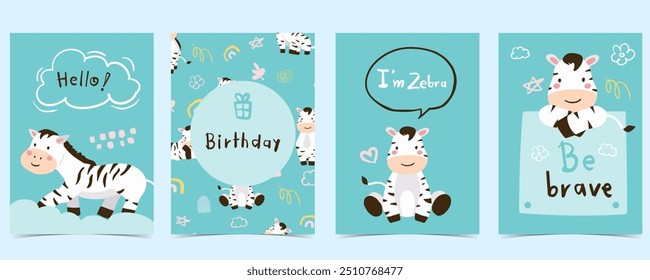 süße Zebra Vorlage Hintergrund für a4 vertikales Design