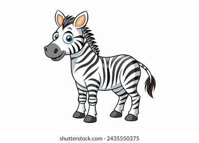 Cute Zebra vector art illustration 