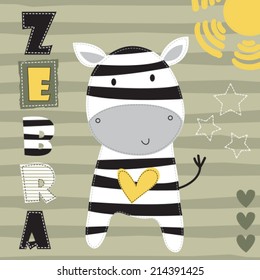 cute zebra vector illustration