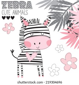 cute zebra vector illustration