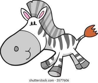 Cute Zebra Vector Illustration Stock Vector (Royalty Free) 3577606 ...