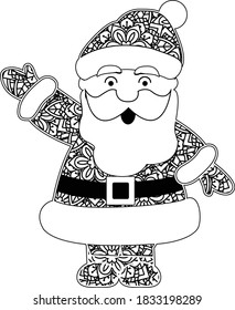 Cute Zen Tangle Santa Claus is suitable for t-shirt, laser cutting, sublimation, hobby, cards, invitations, website or crafts projects. Perfect for magazine, news papers, posters etc.