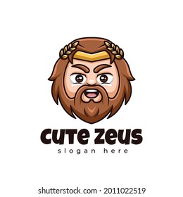 Cute Zeus Creative Cartoon Kawaii Mascot Logo