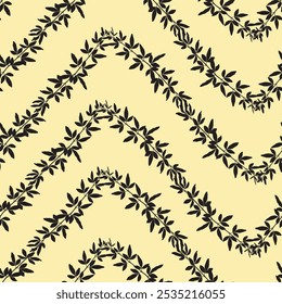 Cute zig zag geometricl floral branch leaf pattern