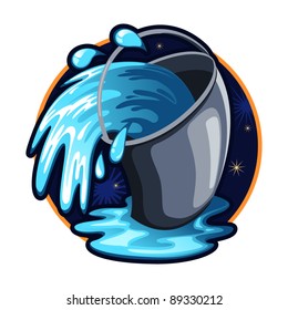 Cute zodiac icons, Aquarius