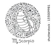 Cute zodiac sign - Scorpio. Vector illustration