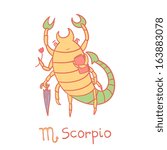 Cute zodiac sign - Scorpio. Vector illustration