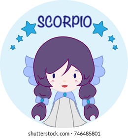 Cute Zodiac Sign - Scorpio - Vector illustration
