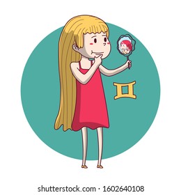 Cute zodiac sign vector illustration of the girl 