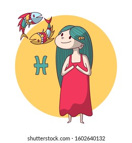 Cute zodiac sign vector illustration of the girl 