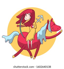 Cute zodiac sign vector illustration of the girl 