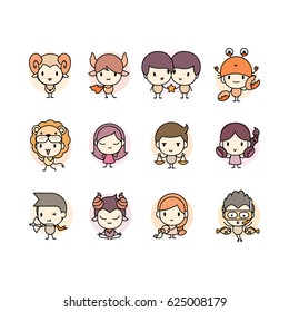 cute zodiac vector cartoon