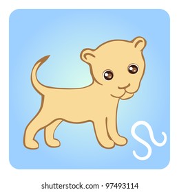 Cute zodiac vector icons - leo