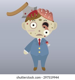 cute zombie cartoon vector