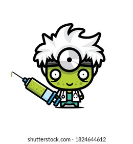 cute zombie doctor vector design