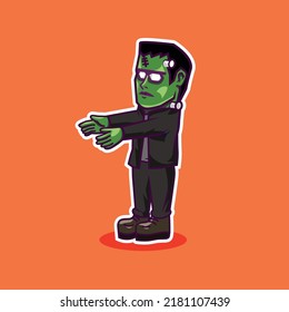 cute zombie halloween character design