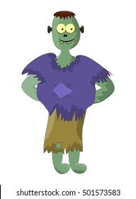 cute zombie, halloween frankenstein vector symbol icon design. Beautiful illustration isolated on white background

