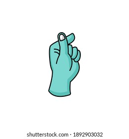 Cute zombie hand with love sign Valentine's Day