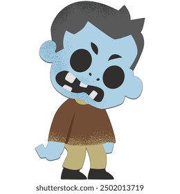 Cute zombie illustration vector white background