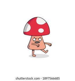 Cute zombie mushroom cartoon character