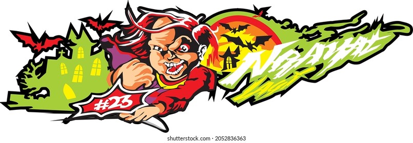 cute zombie in vector art style