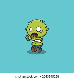 cute zombie vector illustration. cute ghost illustration