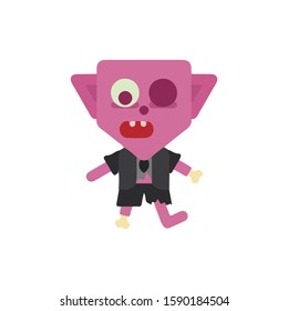 Cute zombies isolated on white background. Zombie in cartoon style. Vector illustration